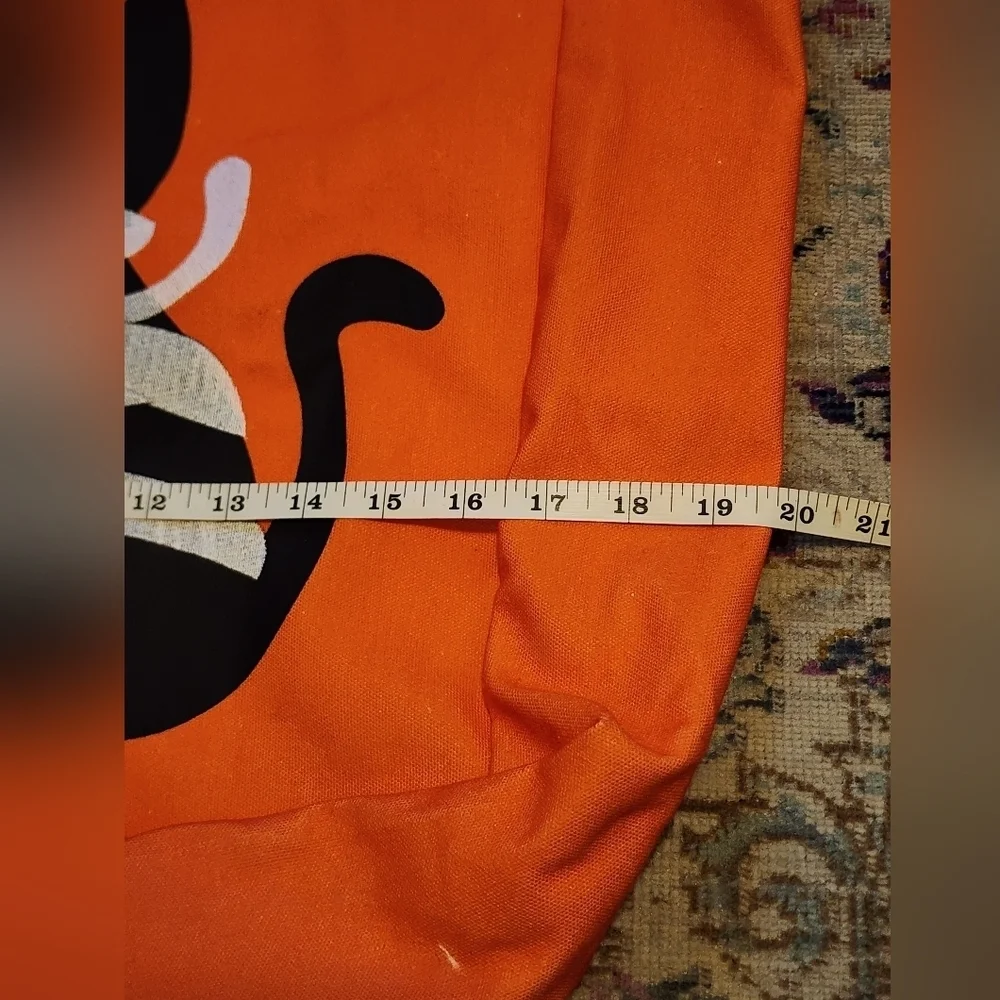 Orange Tote Bag with Cat Design